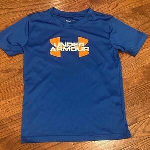 Under Armour Kids Tee in Vibrant Blue and Orange
